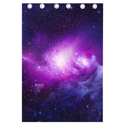 Purple Starfield Galaxy Space Print Curtain