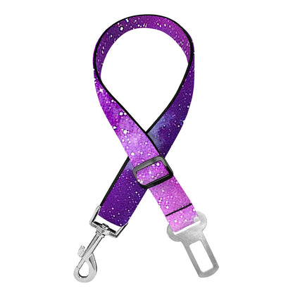 Purple Starfield Galaxy Space Print Dog Seat Belt