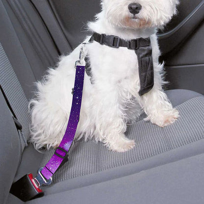 Purple Starfield Galaxy Space Print Dog Seat Belt
