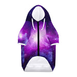 Purple Starfield Galaxy Space Print Dog Zip Up Hoodie