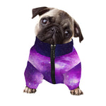 Purple Starfield Galaxy Space Print Dog Zip Up Jacket
