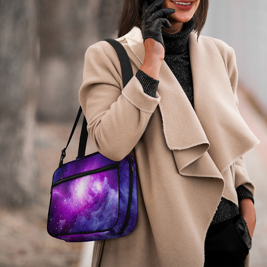 Purple Starfield Galaxy Space Print Double Strap Bible Bag