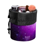 Purple Starfield Galaxy Space Print Drawstring Makeup Bag