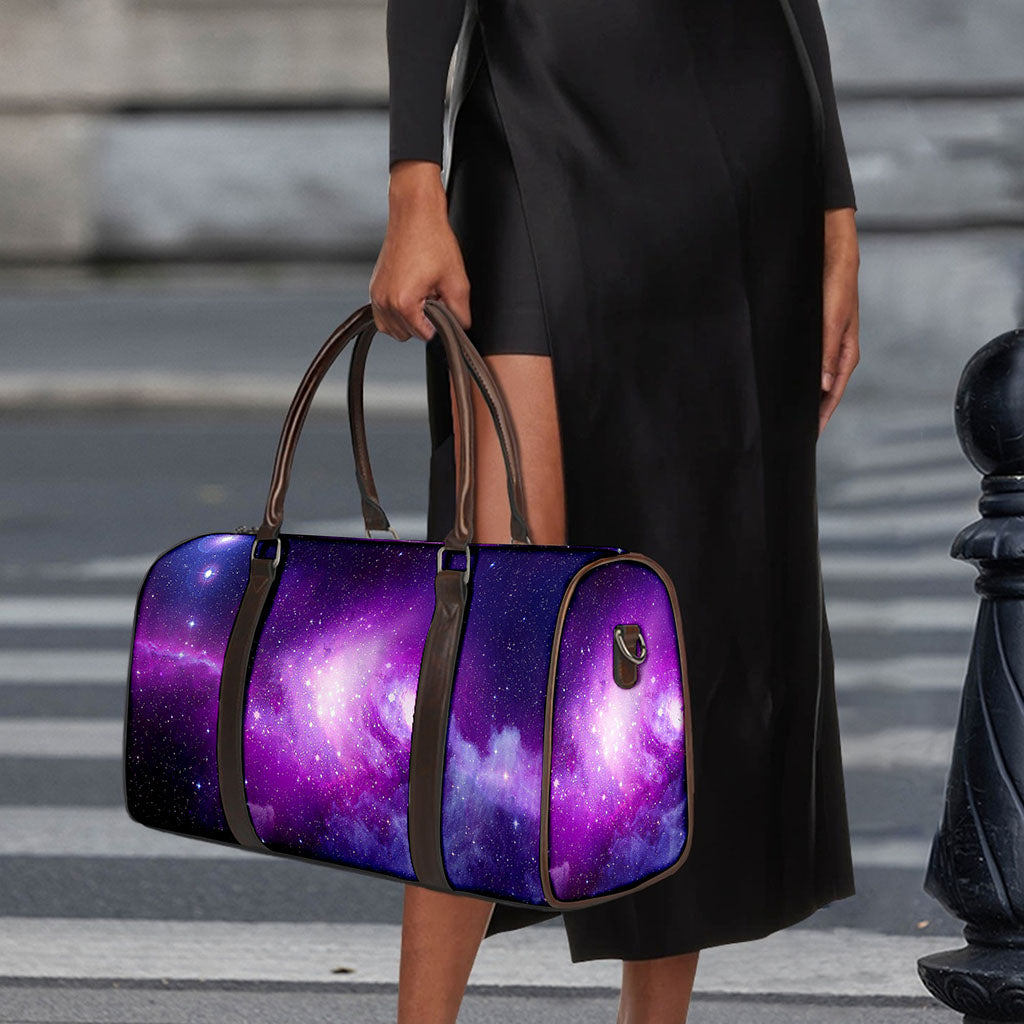 Purple Starfield Galaxy Space Print Duffle Bag