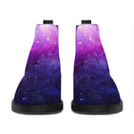 Purple Starfield Galaxy Space Print Flat Ankle Boots