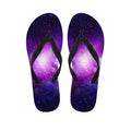 Purple Starfield Galaxy Space Print Flip Flops