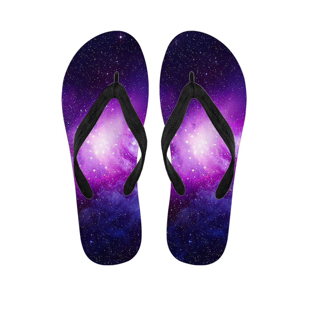 Purple Starfield Galaxy Space Print Flip Flops