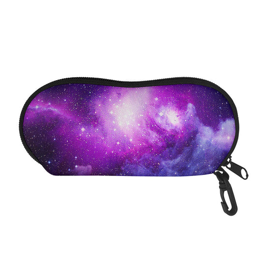 Purple Starfield Galaxy Space Print Glasses Case