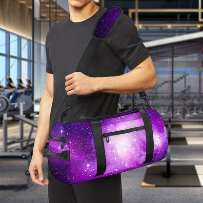 Purple Starfield Galaxy Space Print Gym Bag