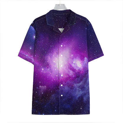 Purple Starfield Galaxy Space Print Hawaiian Shirt