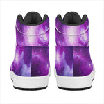 Purple Starfield Galaxy Space Print High Top Leather Sneakers
