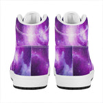 Purple Starfield Galaxy Space Print High Top Leather Sneakers