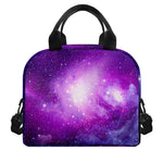 Purple Starfield Galaxy Space Print Insulated Lunch Bag