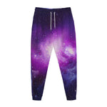 Purple Starfield Galaxy Space Print Jogger Pants
