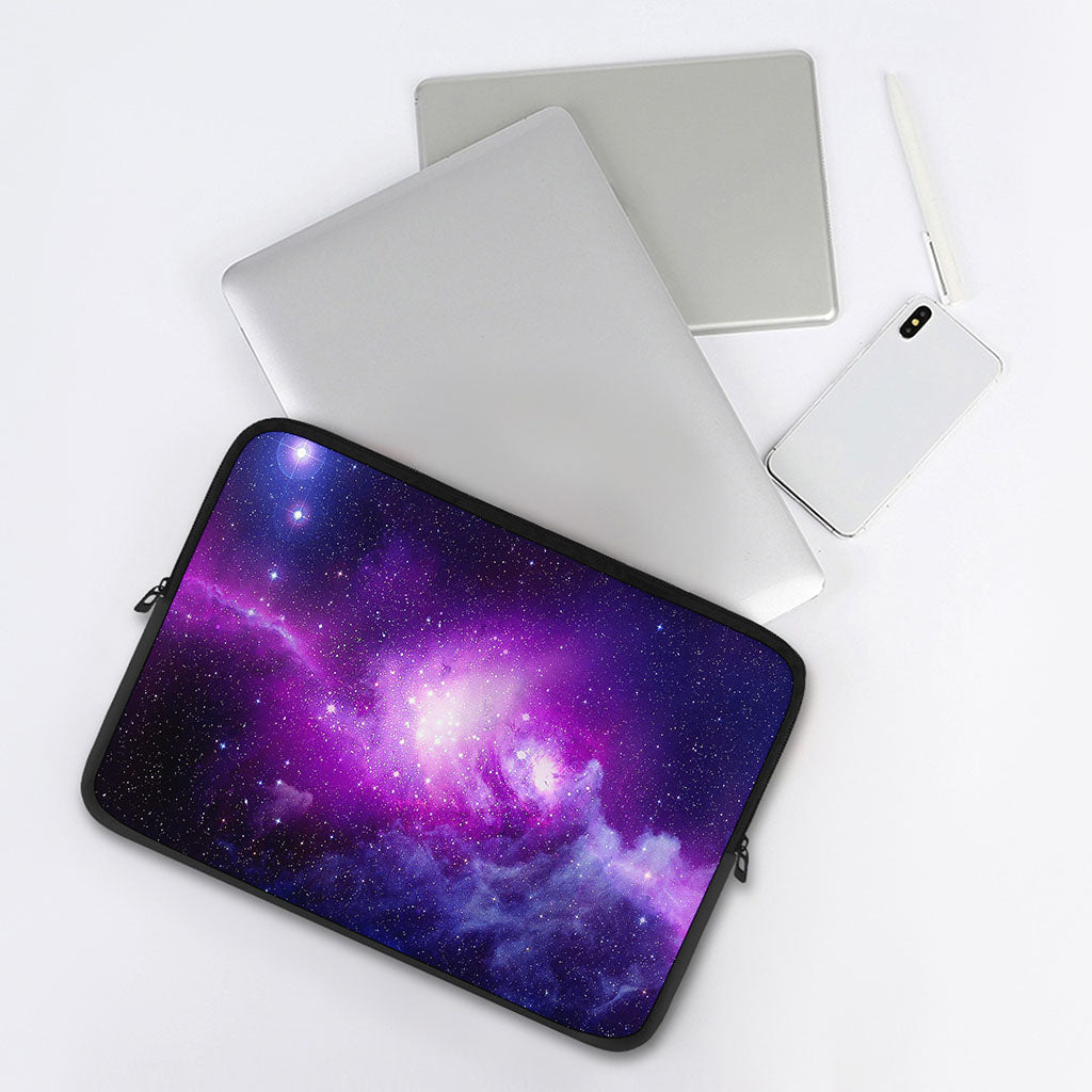 Purple Starfield Galaxy Space Print Laptop Sleeve