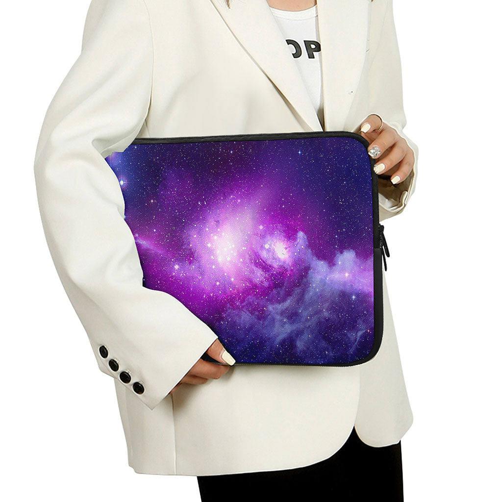 Purple Starfield Galaxy Space Print Laptop Sleeve
