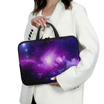 Purple Starfield Galaxy Space Print Laptop Sleeve With Handle