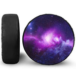 Purple Starfield Galaxy Space Print Leather Spare Tire Cover