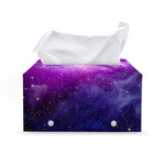 Purple Starfield Galaxy Space Print Leather Tissue Box Cover