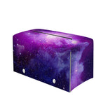 Purple Starfield Galaxy Space Print Leather Tissue Box Cover