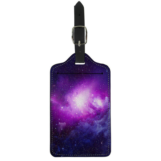 Purple Starfield Galaxy Space Print Luggage Tag