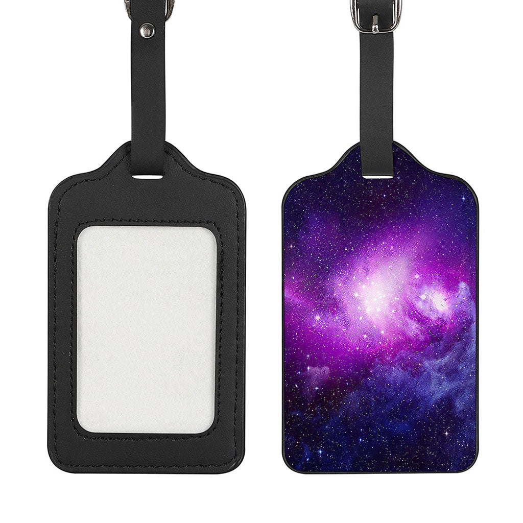 Purple Starfield Galaxy Space Print Luggage Tag