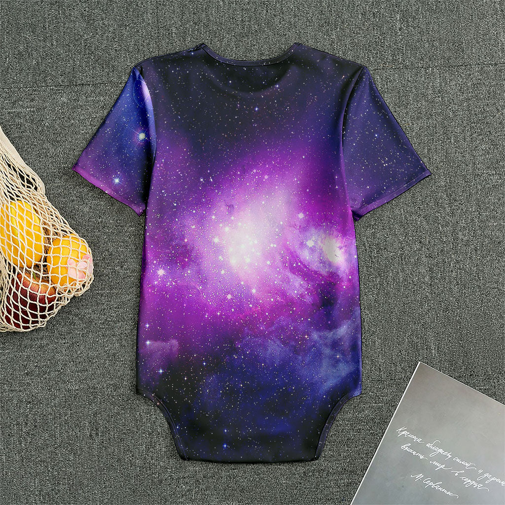 Purple Starfield Galaxy Space Print Men's Bodysuit