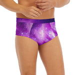 Purple Starfield Galaxy Space Print Men's Briefs