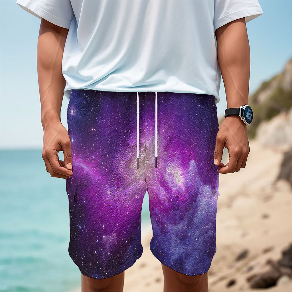 Purple Starfield Galaxy Space Print Men's Cargo Shorts