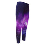 Purple Starfield Galaxy Space Print Men's Compression Pants