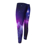 Purple Starfield Galaxy Space Print Men's Compression Pants