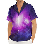 Purple Starfield Galaxy Space Print Men's Deep V-Neck Shirt