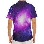 Purple Starfield Galaxy Space Print Men's Deep V-Neck Shirt