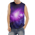 Purple Starfield Galaxy Space Print Men's Fitness Tank Top