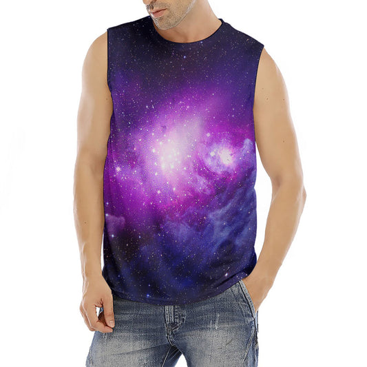 Purple Starfield Galaxy Space Print Men's Fitness Tank Top