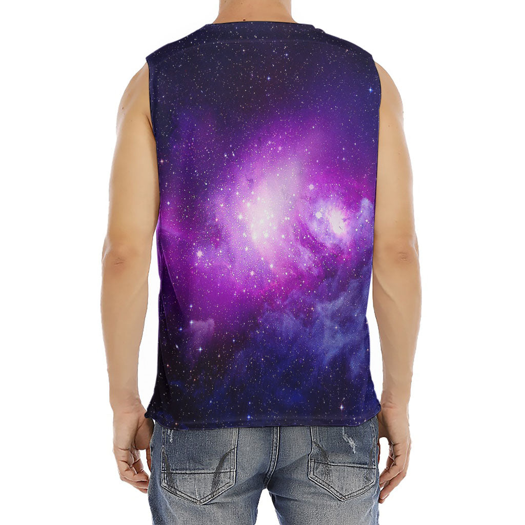 Purple Starfield Galaxy Space Print Men's Fitness Tank Top