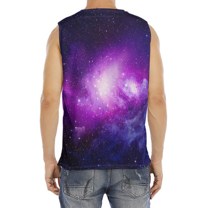 Purple Starfield Galaxy Space Print Men's Fitness Tank Top