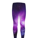 Purple Starfield Galaxy Space Print Men's leggings