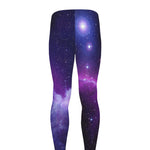 Purple Starfield Galaxy Space Print Men's leggings