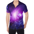 Purple Starfield Galaxy Space Print Men's Shirt