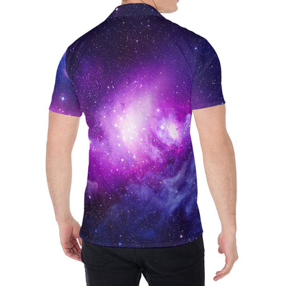Purple Starfield Galaxy Space Print Men's Shirt