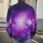 Purple Starfield Galaxy Space Print Men's Shirt Jacket