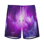 Purple Starfield Galaxy Space Print Men's Sports Shorts