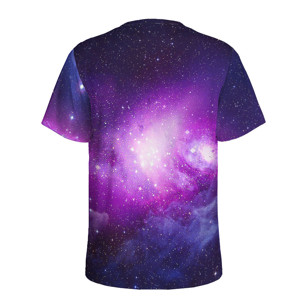 Purple Starfield Galaxy Space Print Men's Sports T-Shirt