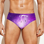 Purple Starfield Galaxy Space Print Men's Swim Briefs