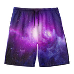 Purple Starfield Galaxy Space Print Men's Swim Trunks