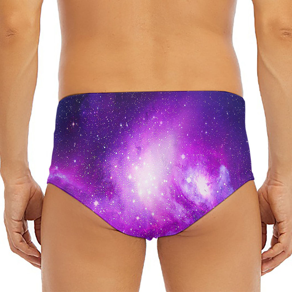 Purple Starfield Galaxy Space Print Men's Triangle Swim Briefs