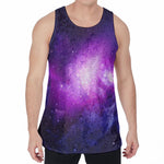 Purple Starfield Galaxy Space Print Men's Velvet Tank Top