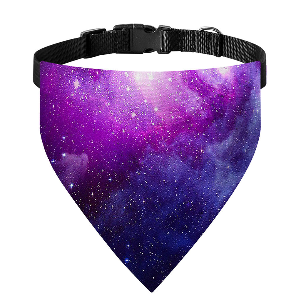 Purple Starfield Galaxy Space Print Over The Collar Dog Bandana