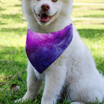 Purple Starfield Galaxy Space Print Over The Collar Dog Bandana